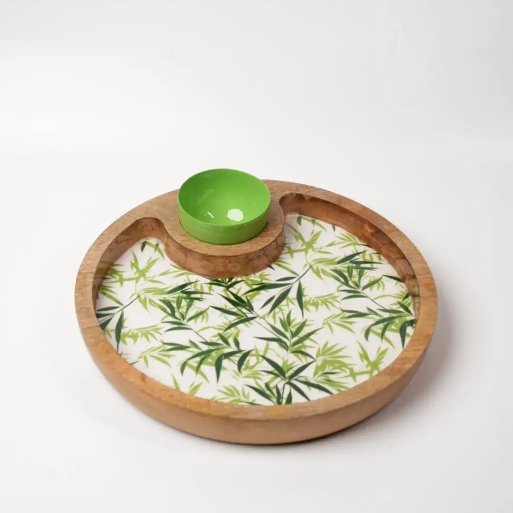 [DI9018] Bamboo Forest — Wooden Chip & Dip Serving Set