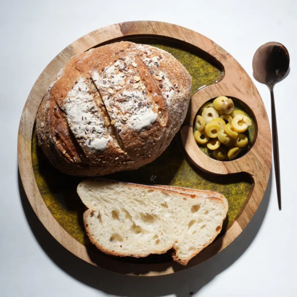 [DI9019] Meadow Fleck — Wooden Chip & Dip Platter