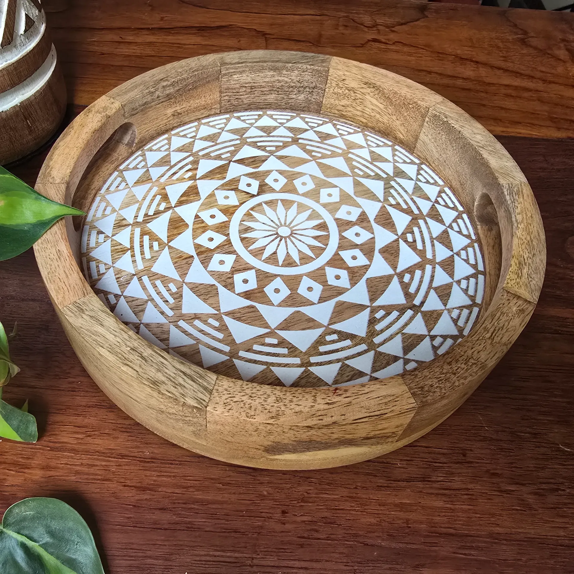 [DI6020] Mandala Soul-Circle — 10" Round Wooden Tray