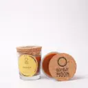 Amber Votive Candles with Cork Lid - Set of 2