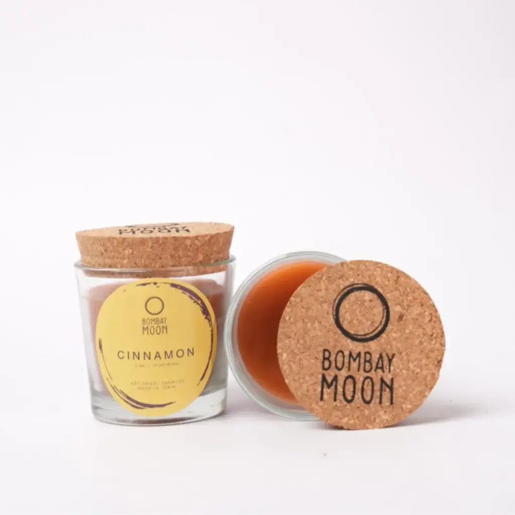 Cinnamon Votive Candles with Cork Lid - Set of 2
