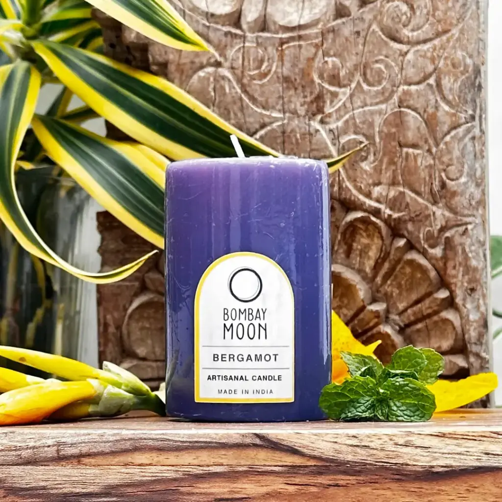 Bergamot Pillar Candles | Set of 2 | 3 Inch