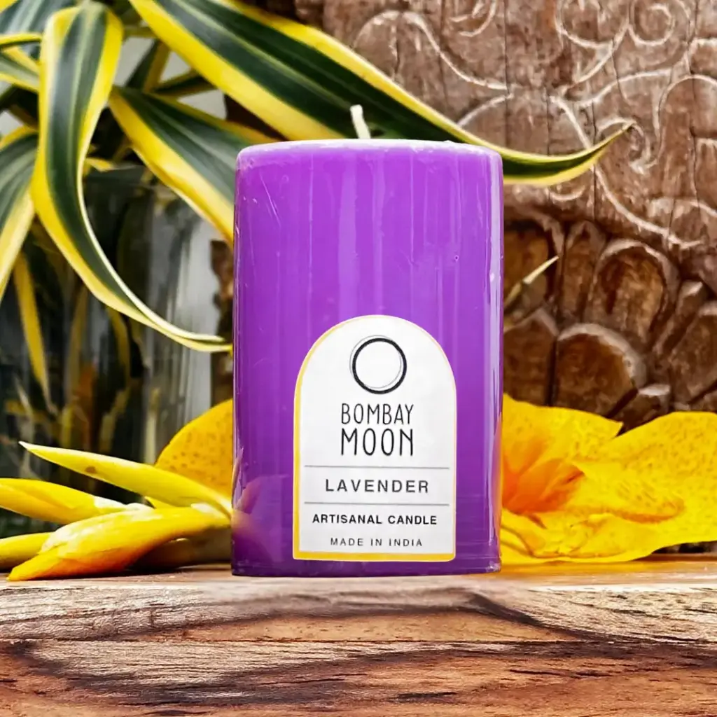 Lavender Pillar Candles | Set of 2 | 3 Inch