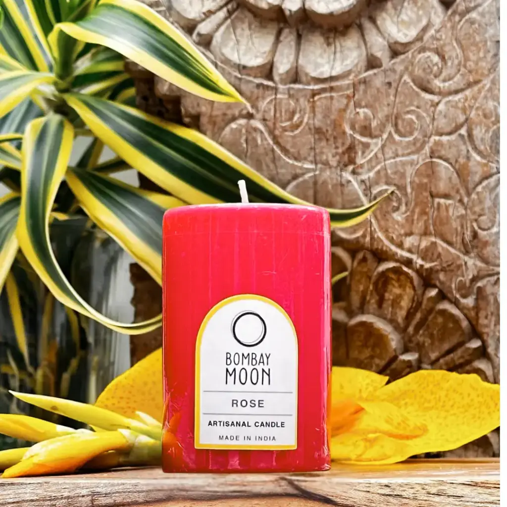 Rose Pillar Candles | Set of 2 | 3 Inch