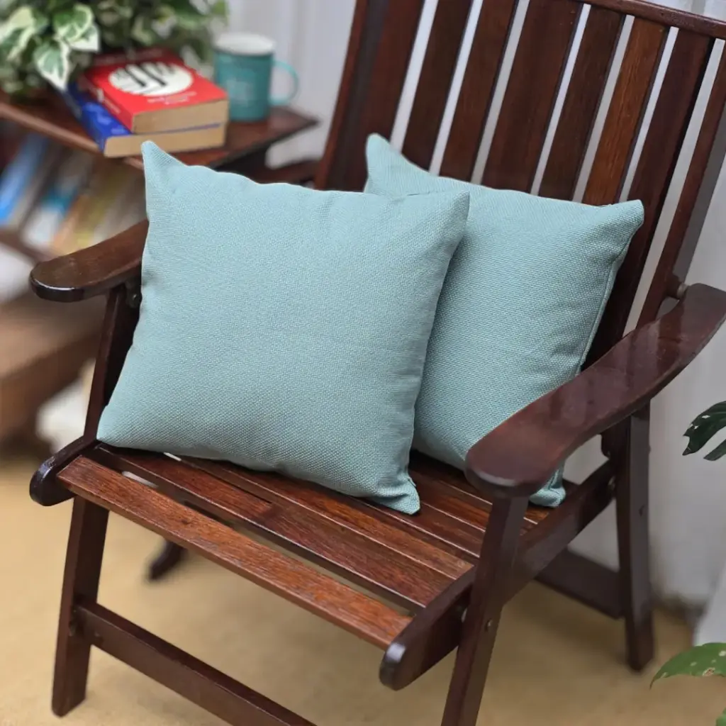 [Panama Weave Teal] Panama Weave Cushion Covers - Set of 2