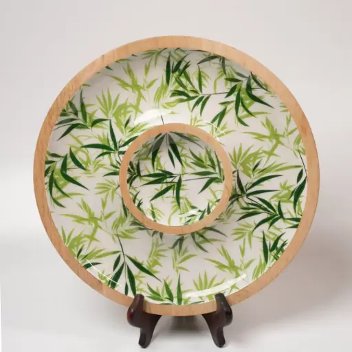 [DI9012] Bamboo Whisper Chip and Dip Platter
