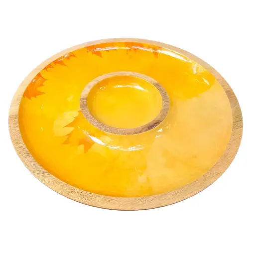 [DI9012] Maple Swirl Chip and Dip Platter