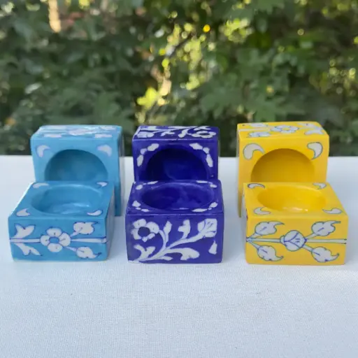 [Blue Pottery Tea light holder] Authentic Blue Pottery Tea Light holders