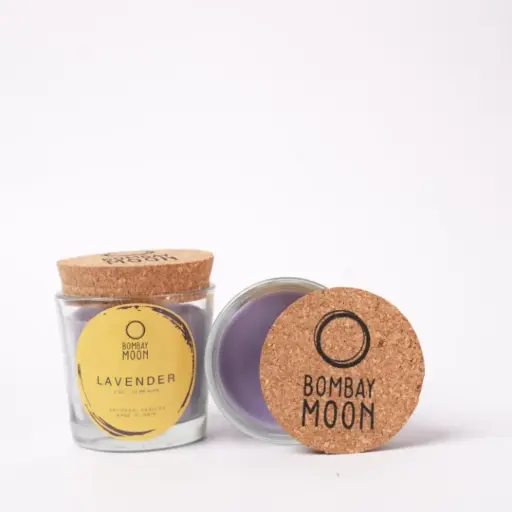 [VOT2LAV] Lavender Votive Candles with Cork Lid - Set of 2