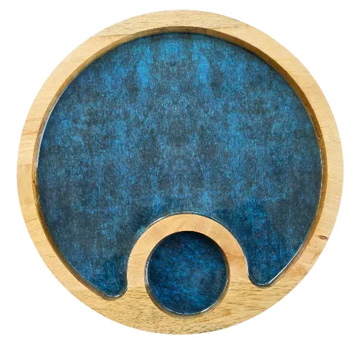 Oceanstone Dip Platter – 12" Mango Wood